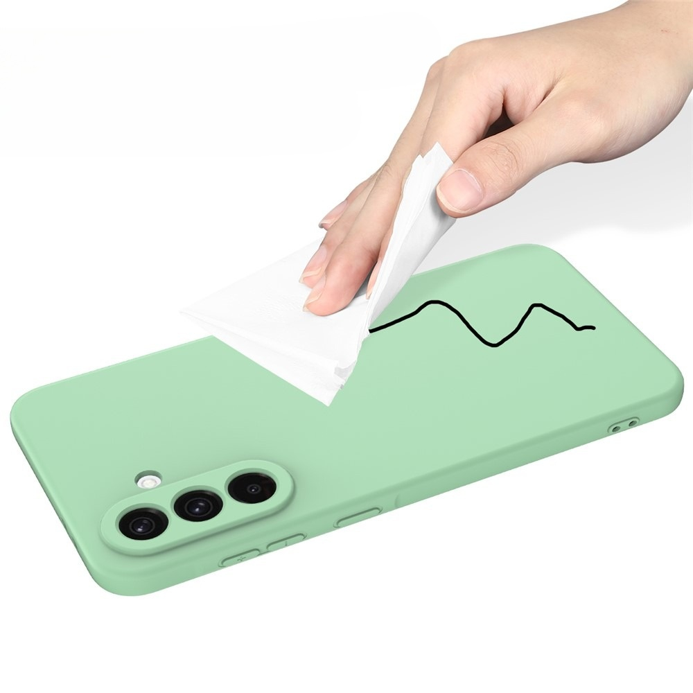 Samsung Galaxy A17 Silikon Case Hülle mit Kameraschutz   Handschlaufe - Grün