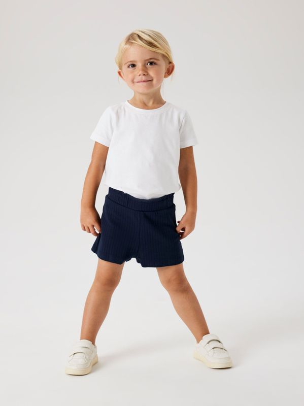 Ribgebreid Shorts - Beige - Ribstof - Verstelbare Taille