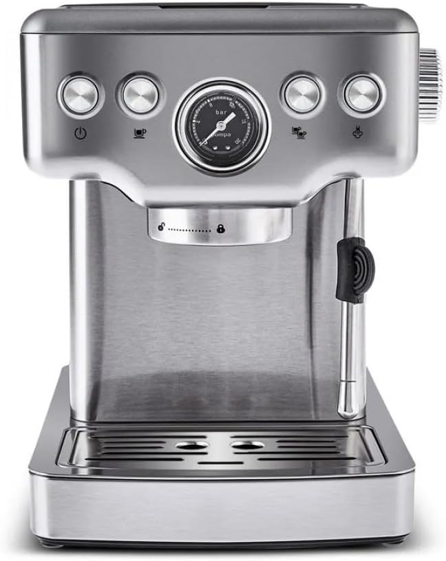 KARACA Coffee Art 1353 Espressomaschine, 1350W, 20 Bar Druck, 1,8L Wassertank, Tassenwärmer, Milchaufschäumen, für Espresso, Cappuccino, Latte und mehr