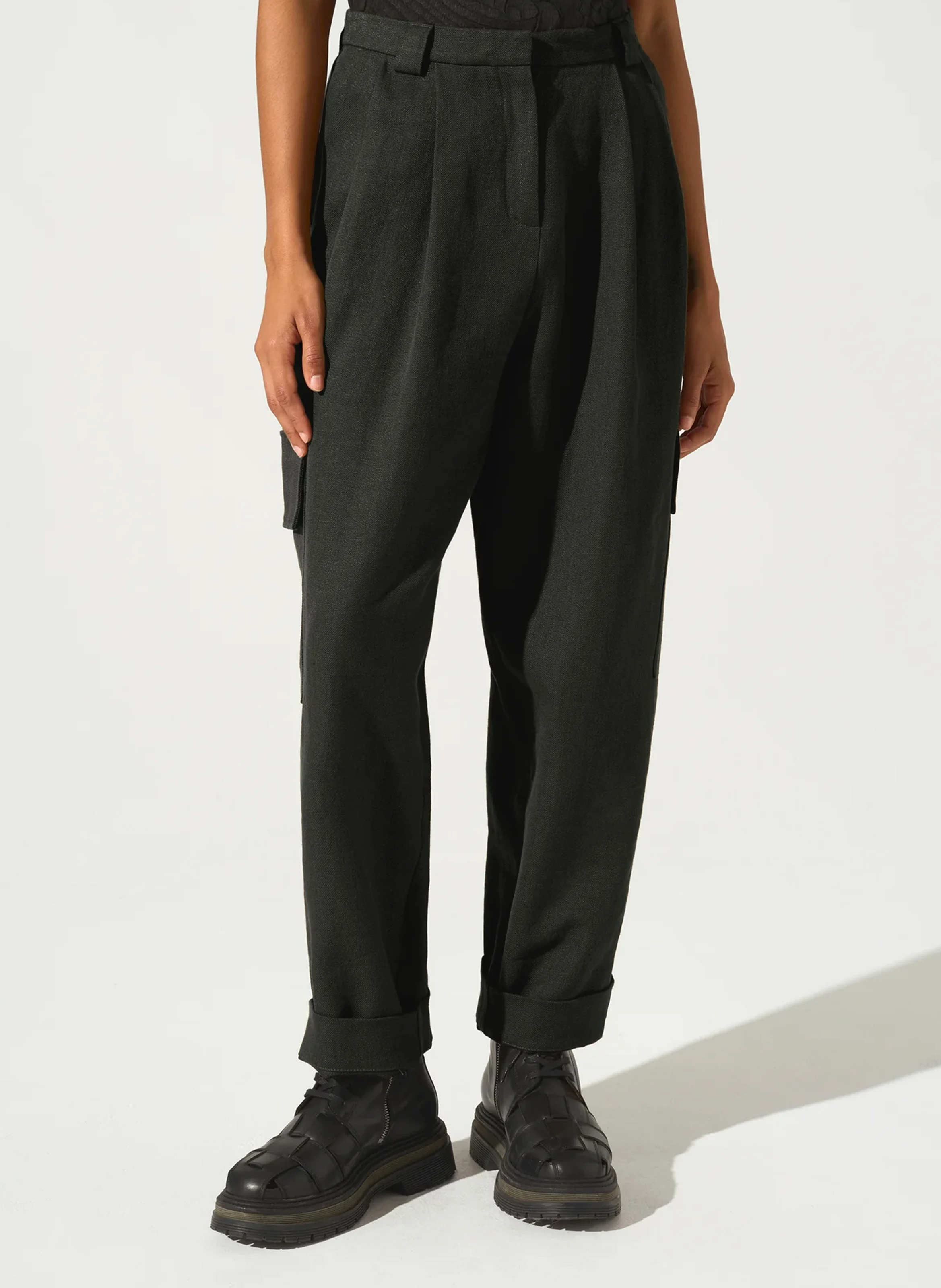 Pantalon large cargo | Noir