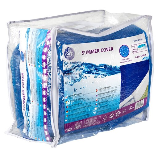 Cobertura oval para piscina 610 x 375 cm