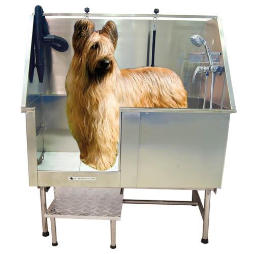 Banheira para cães Niagara em aço inoxidável com porta, ideal para salões de tosa, Ibanez