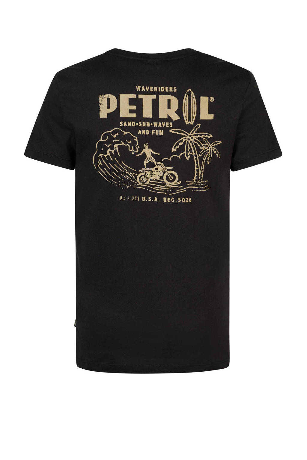 Petrol Industries T-shirt met backprint donkergrijs