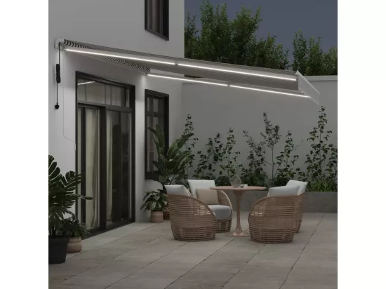 Auvent rétractable automatique avec LED anthracite et blanc