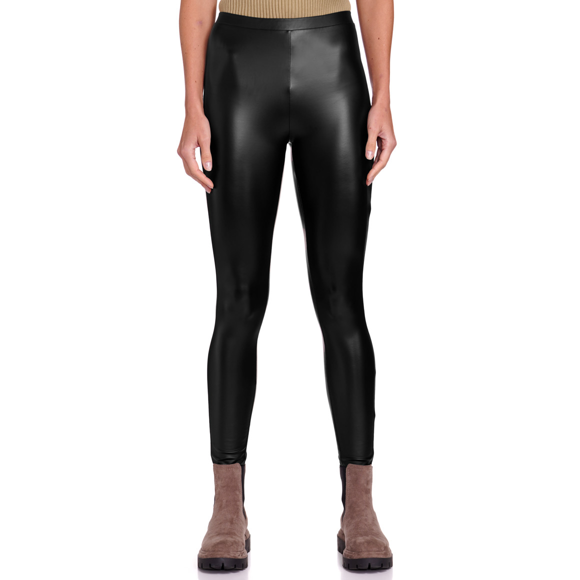 Gina Benotti Damen Leggings in Leder-Optik schwarz