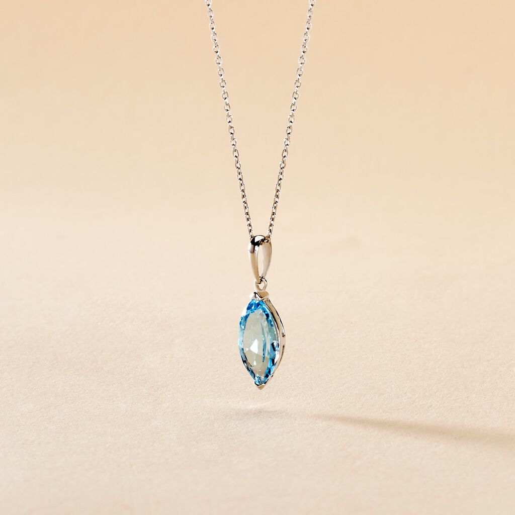 Collier Raquel Or Blanc Topaze