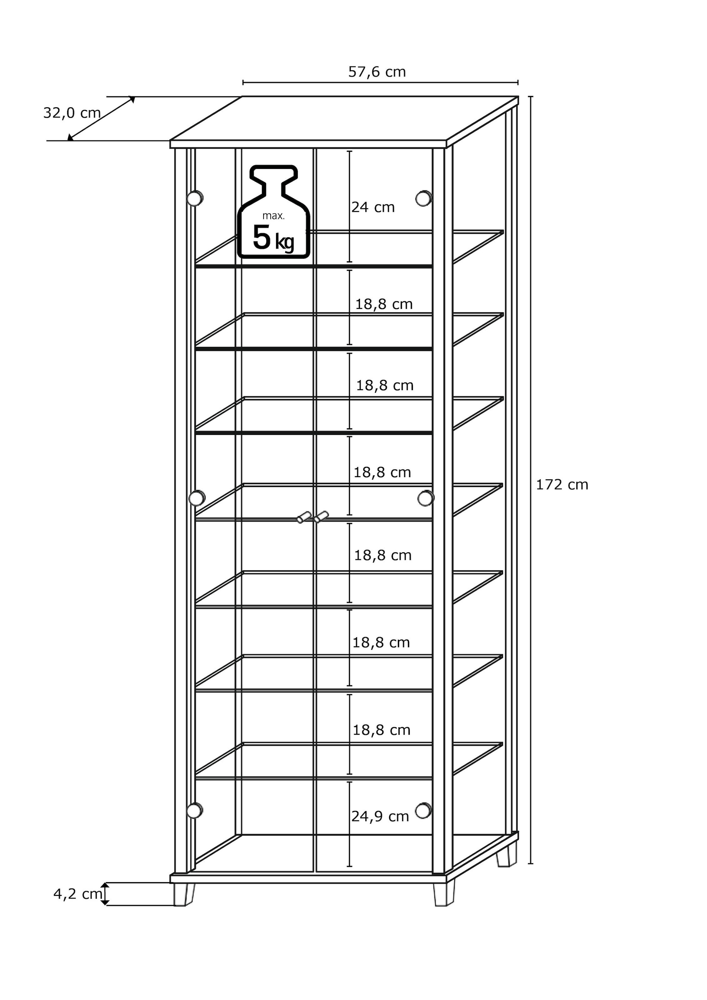 fif möbel Vitrine »OPTIMA«