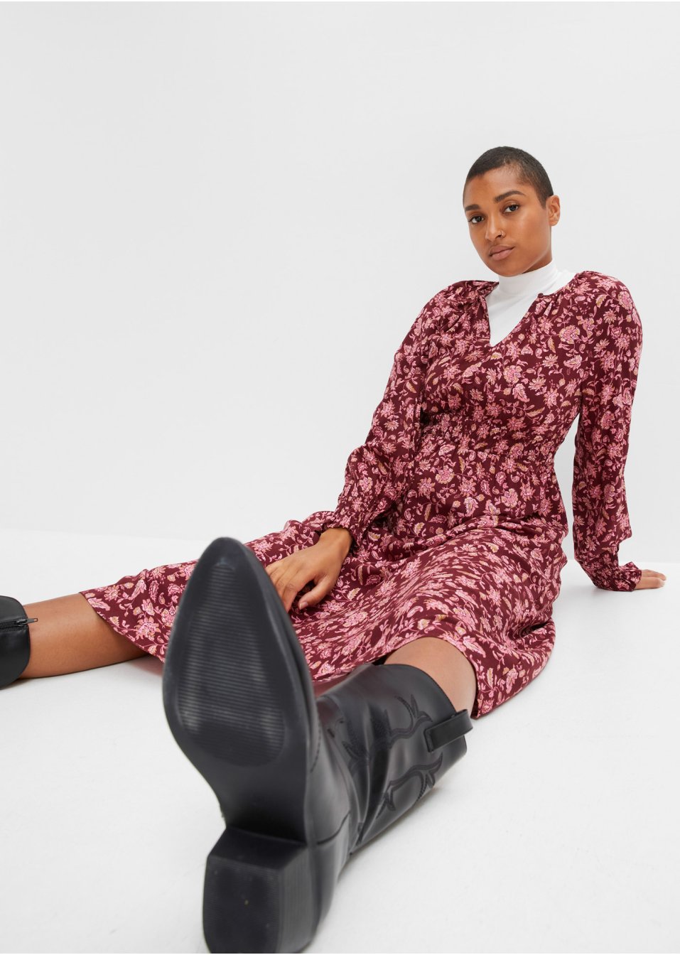 Robe midi à imprimé