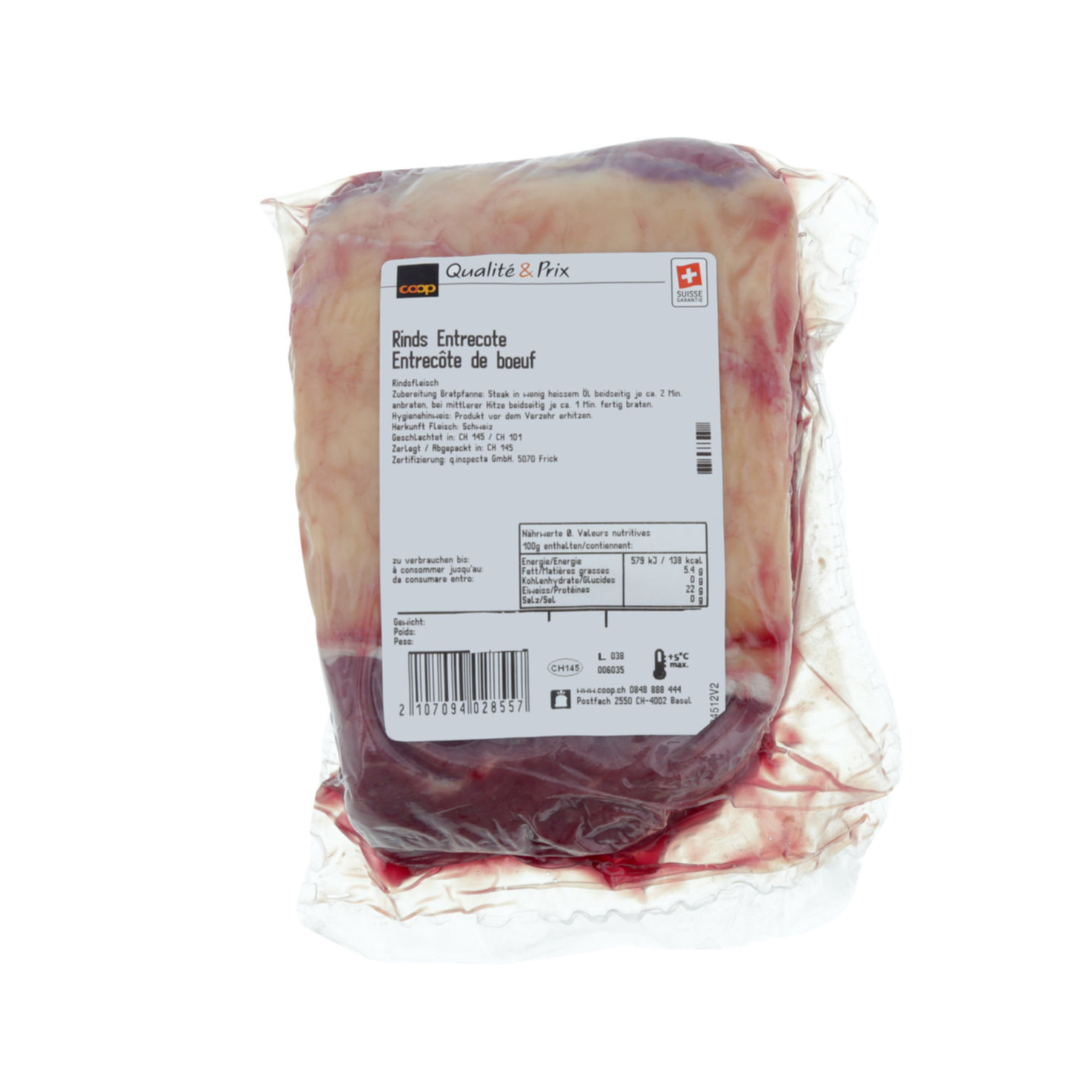 Rindsentrecôte 900g