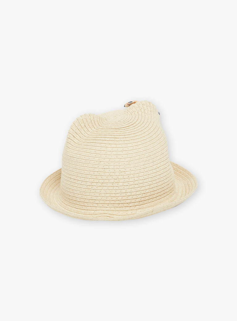 Chapeau de paille avec bande à motif