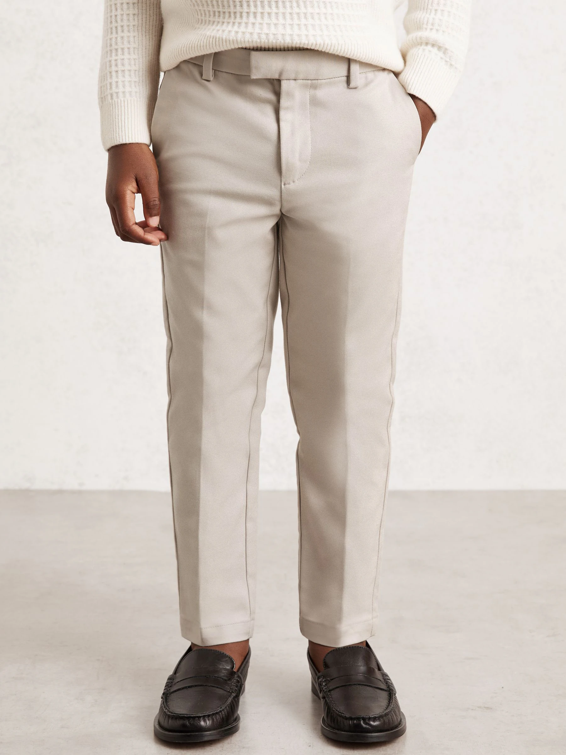 Pastelgeel - Reiss Eastbury - Slim-fit chino van katoenmix