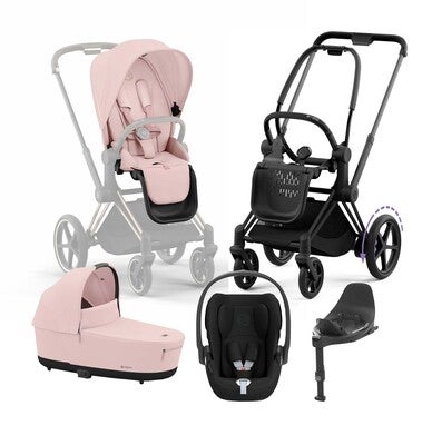 Cybex e-Priam Duovogn inkl. Cloud T & Base, Peach Pink/Matt Black