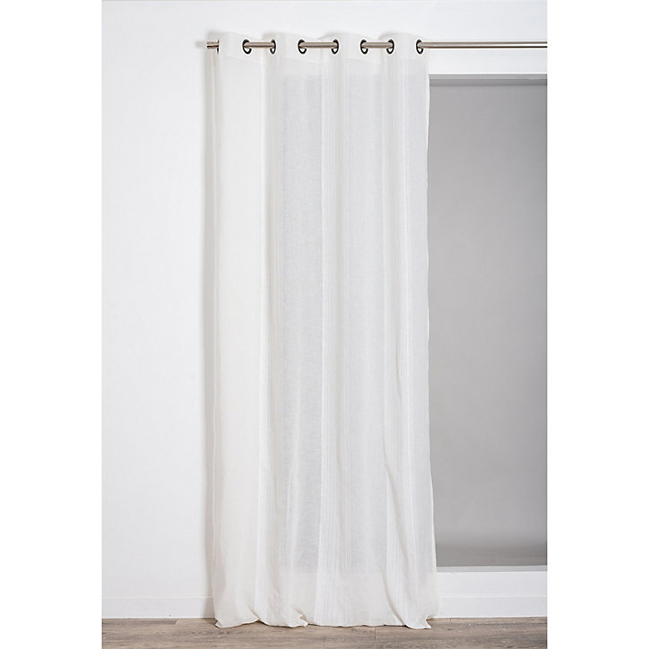 Voilage tamisant à œillet Malo Rocle l.140 x L.260 cm blanc ivoire