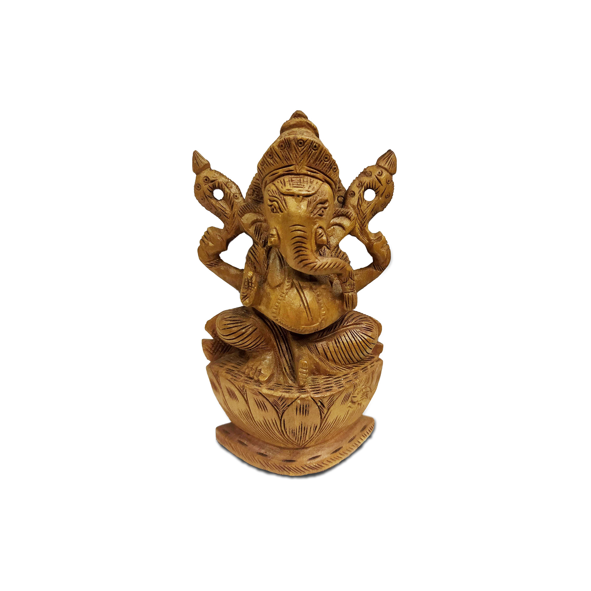 Figur 'Ganesha' aus Holz, natur, H 12,5 cm, B 7,5 cm, L 3,7 cm von fischer's lagerhaus