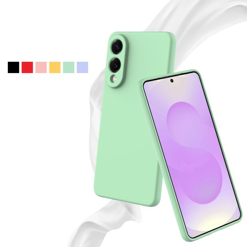 Samsung Galaxy S25 Edge Silikon Case Hülle mit Kameraschutz   Trageschlaufe - Grün