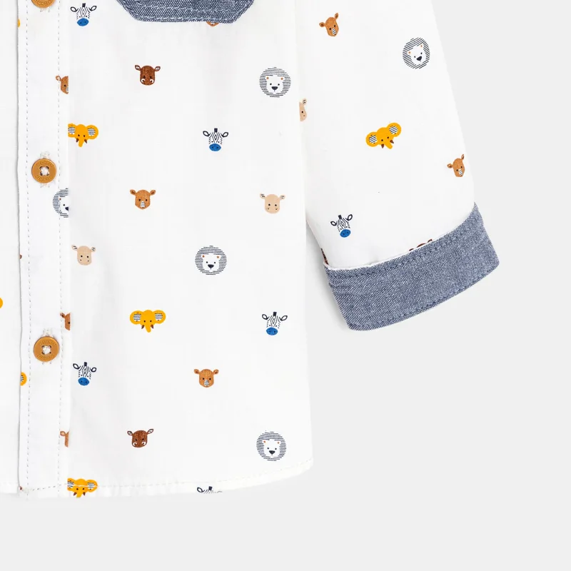 Chemise modulable animaux blanc bébé garçon Blanc