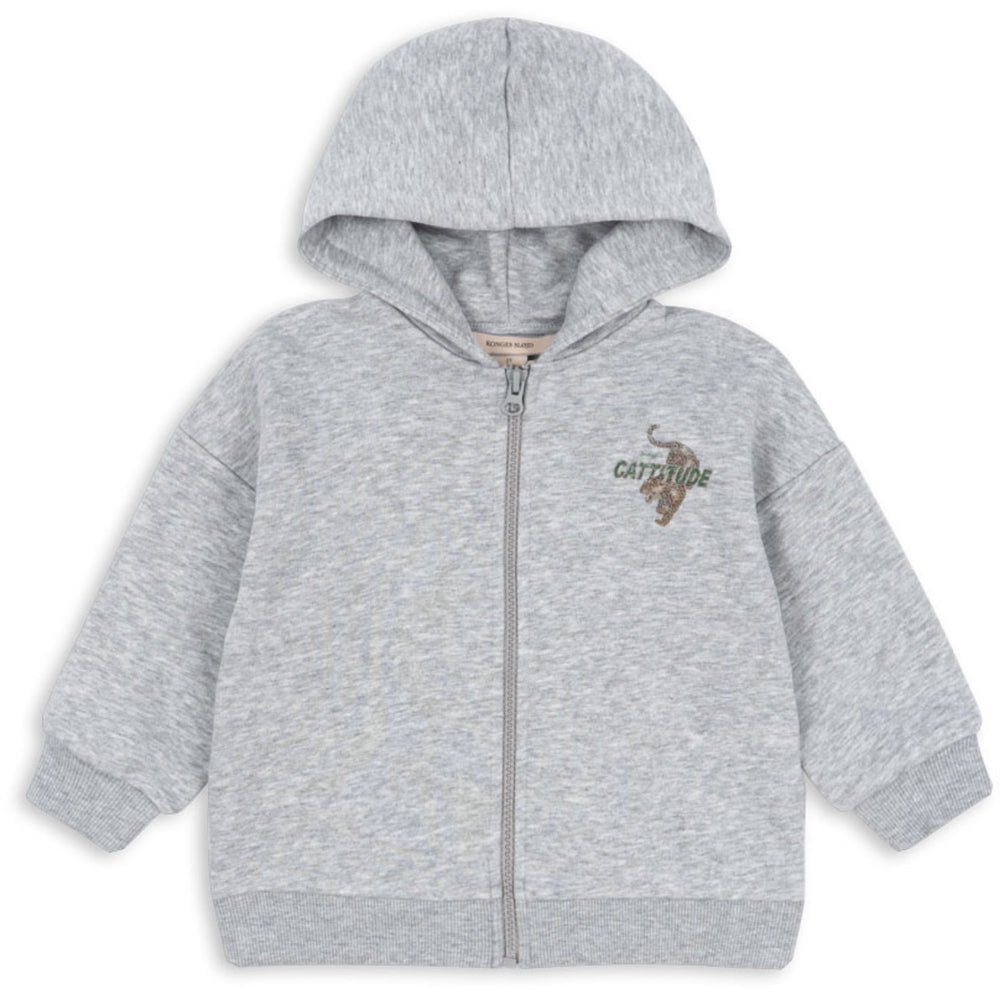 Køb Konges Sløjd Grey Melange Lou Sweat Zip Hætte Ocs