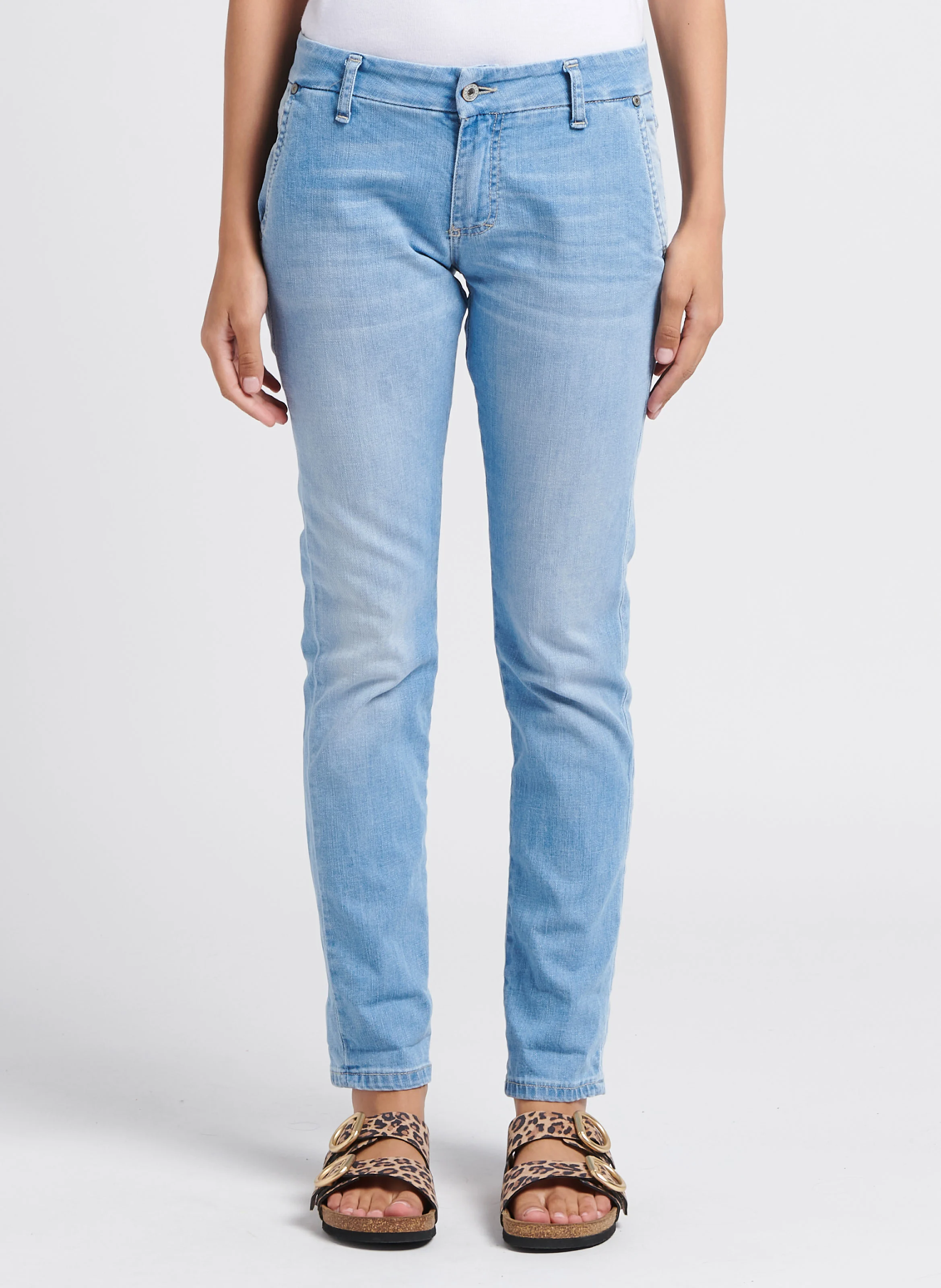 Jean slim taille basse | Bleu