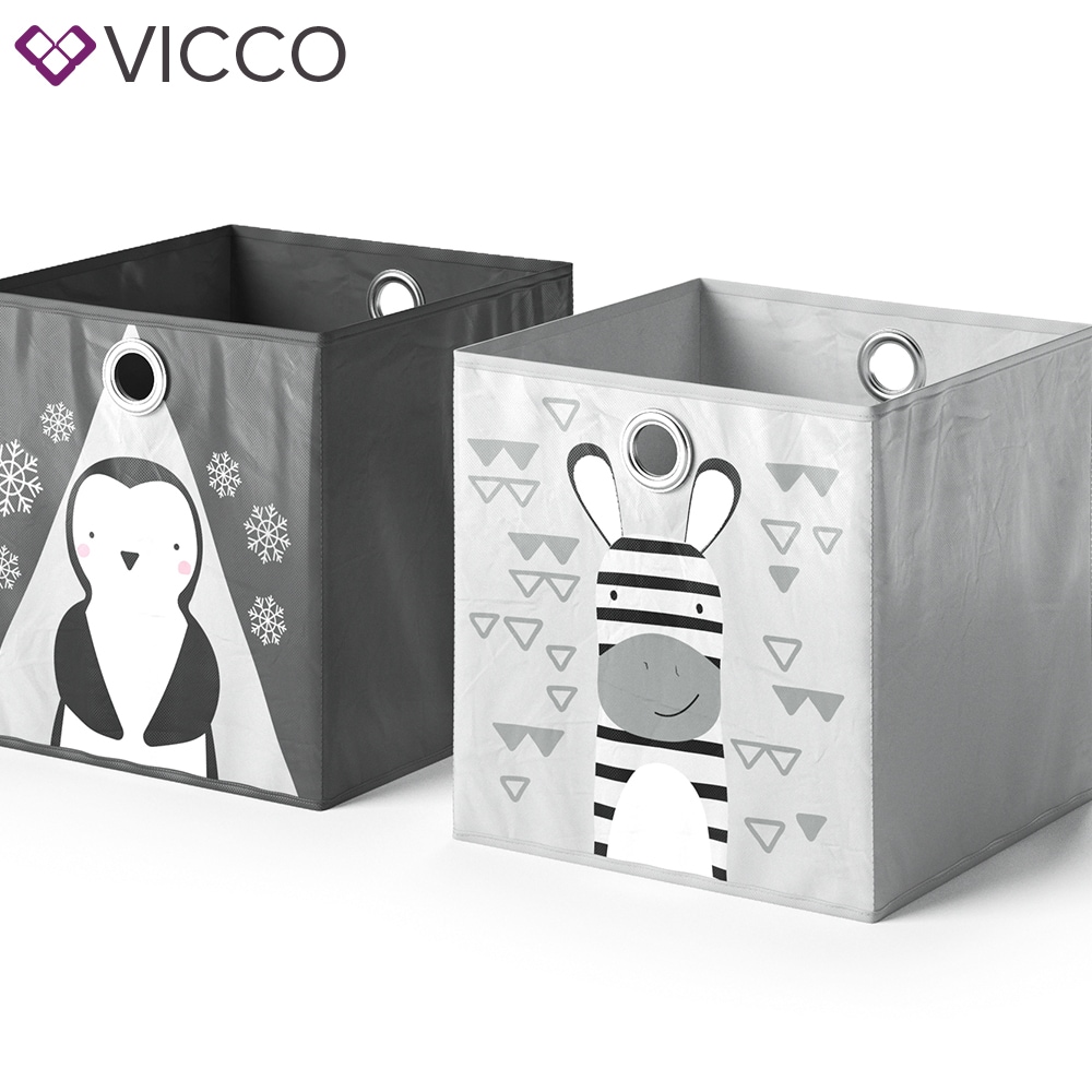 VICCO 2er Set Faltbox 30x30 cm Kinder Faltkiste Aufbewahrungsbox Regalkorb