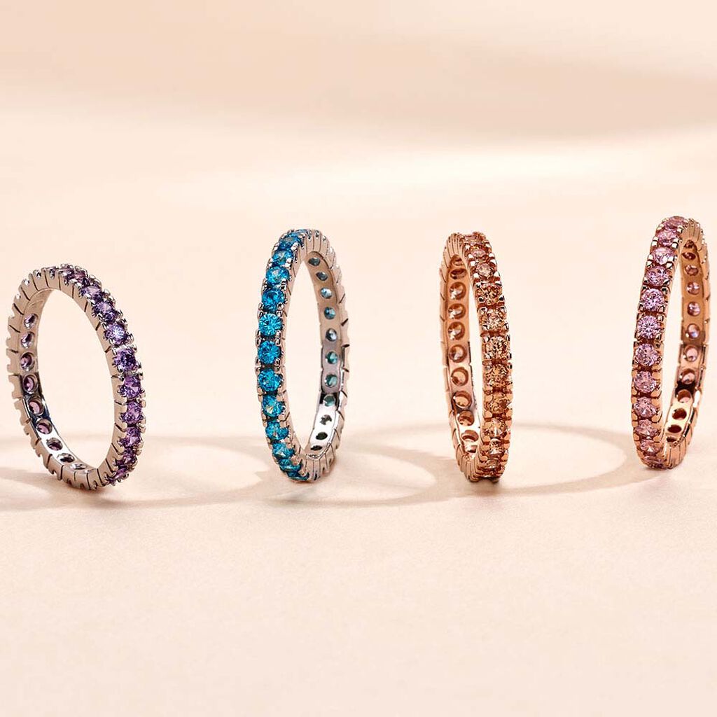 Bague Rio Argent Rose Oxyde De Zirconium