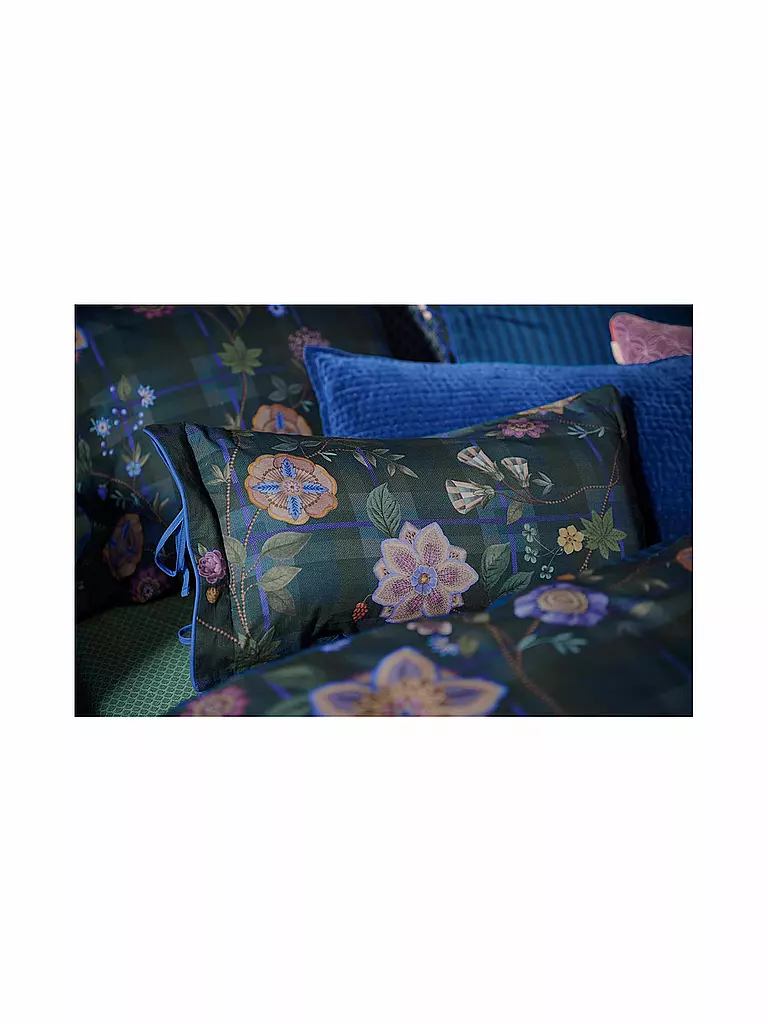 PIP STUDIO Perkal Bettwäsche FLORES FELICES 70x90cm/140x200cm Dark Blue dunkelblau