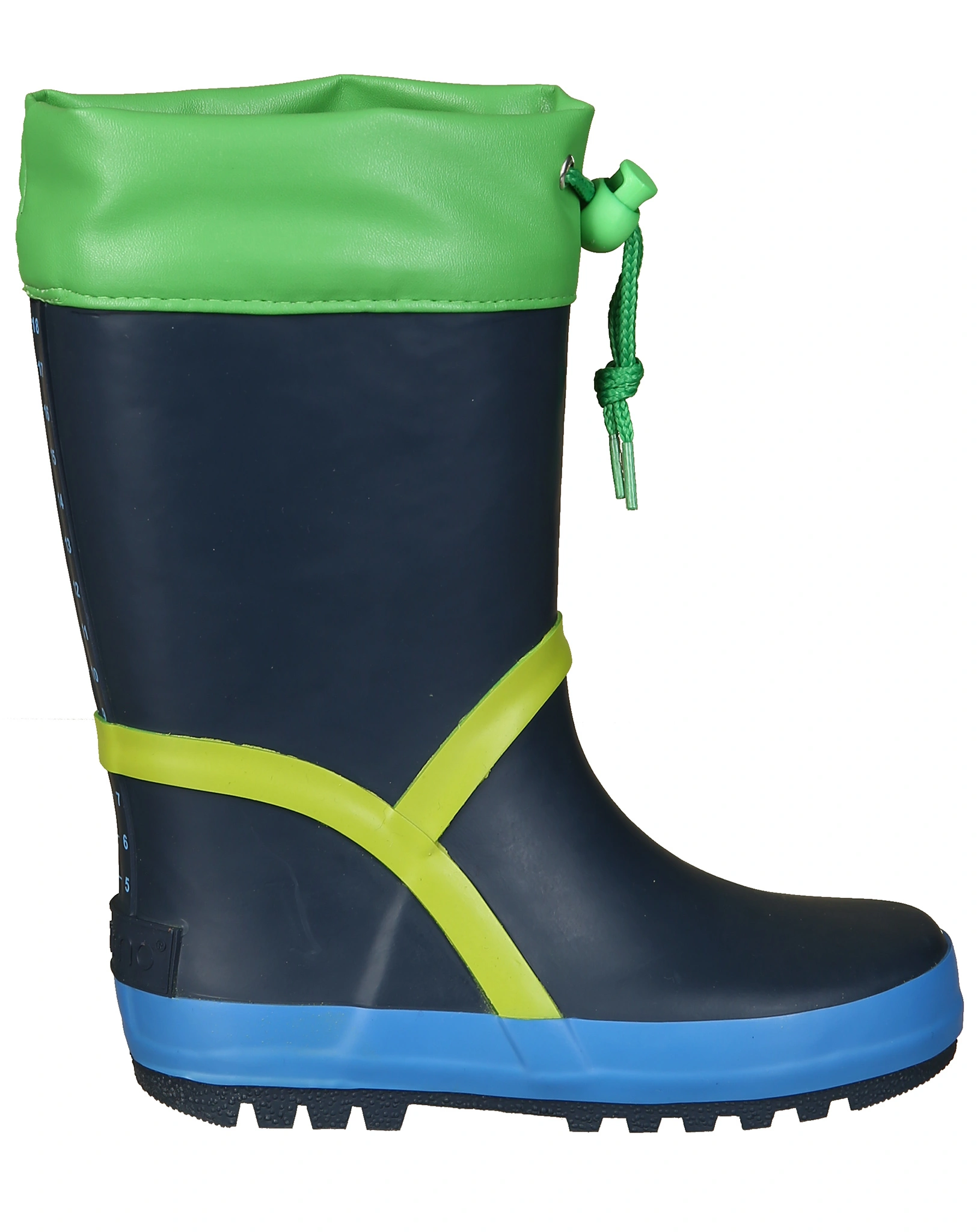 Gummistiefel PASPEL gefüttert in navy/leuchtgrün