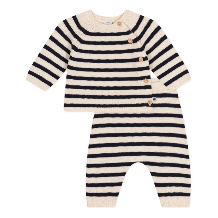 Petit Bateau Ensemble Magym Maille Rayé | Bleu marine