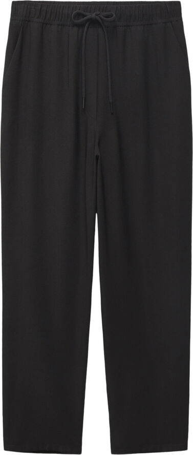 MANGO Flowy straight-fit trousers with bo Black
