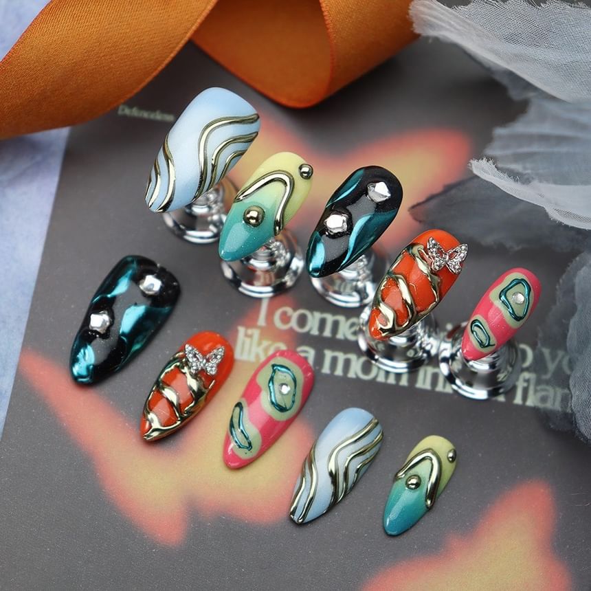 gracienorm - Print Gradient Amandel Press On Nail
