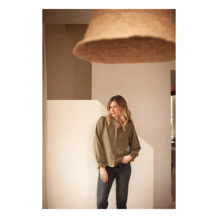 Marlot Paris Blouse Gaze de Coton Prisca  - Collection Femme  | Vert kaki