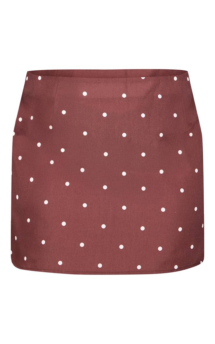 Chocolat Jupe Mini À Pois Coordonnée Grande Taille