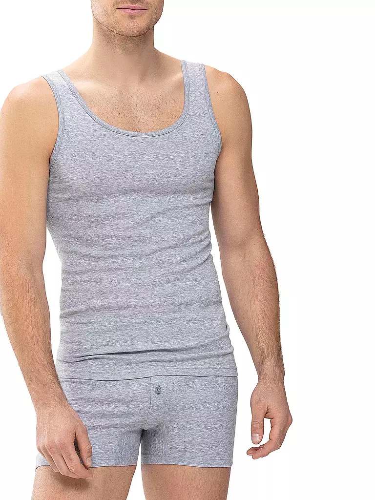 MEY Athletic Shirt Casual Cotton Light Grey Melange grau