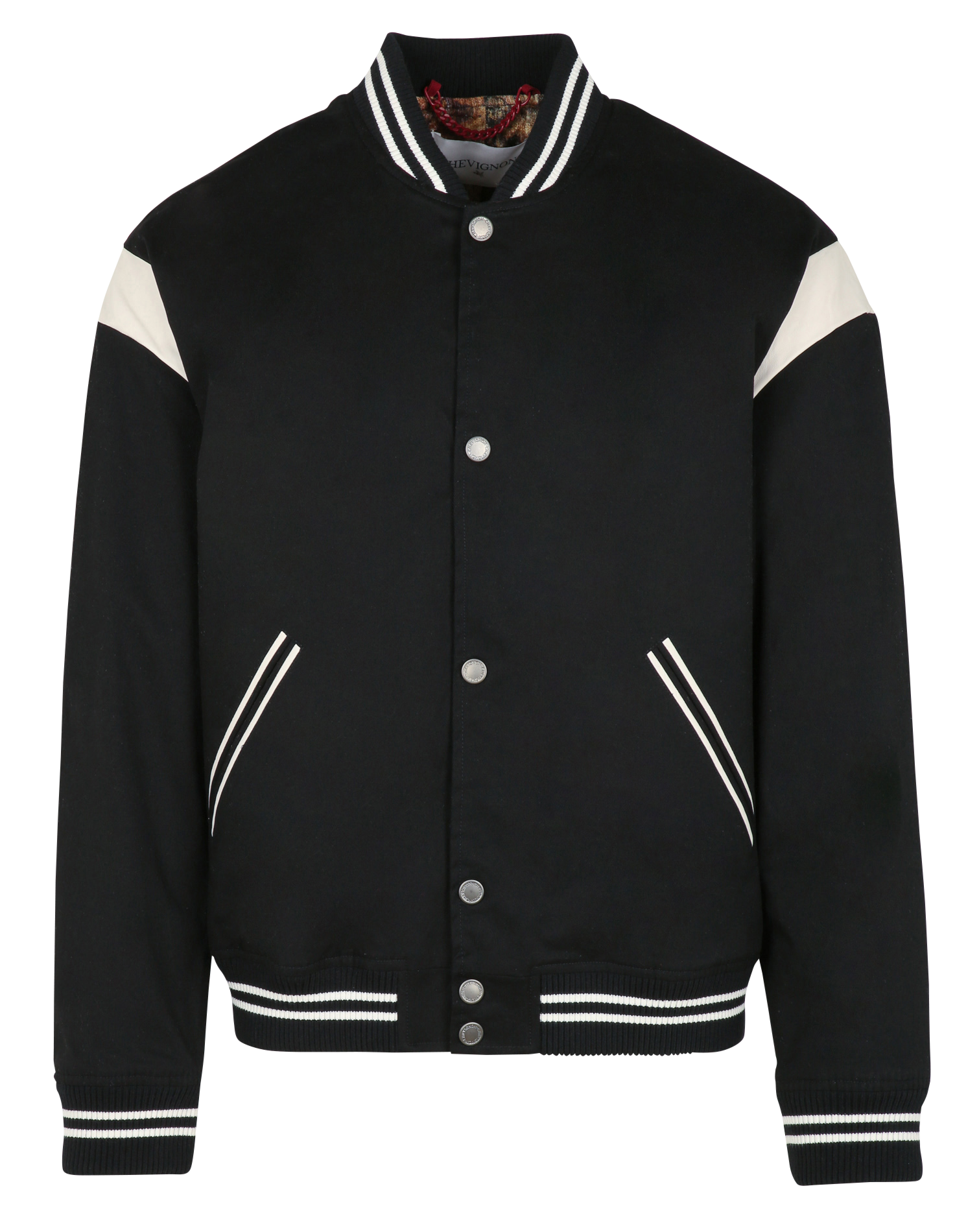 VARSITY - Blouson droit en coton mélangé | Noir