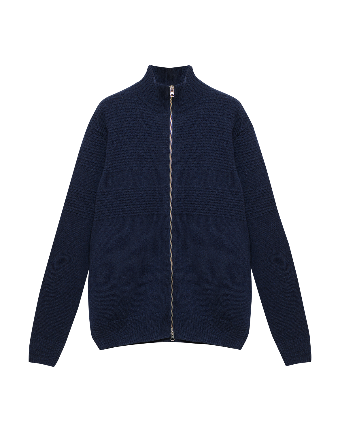 Cardigan met ritssluiting in lamswol voor heren