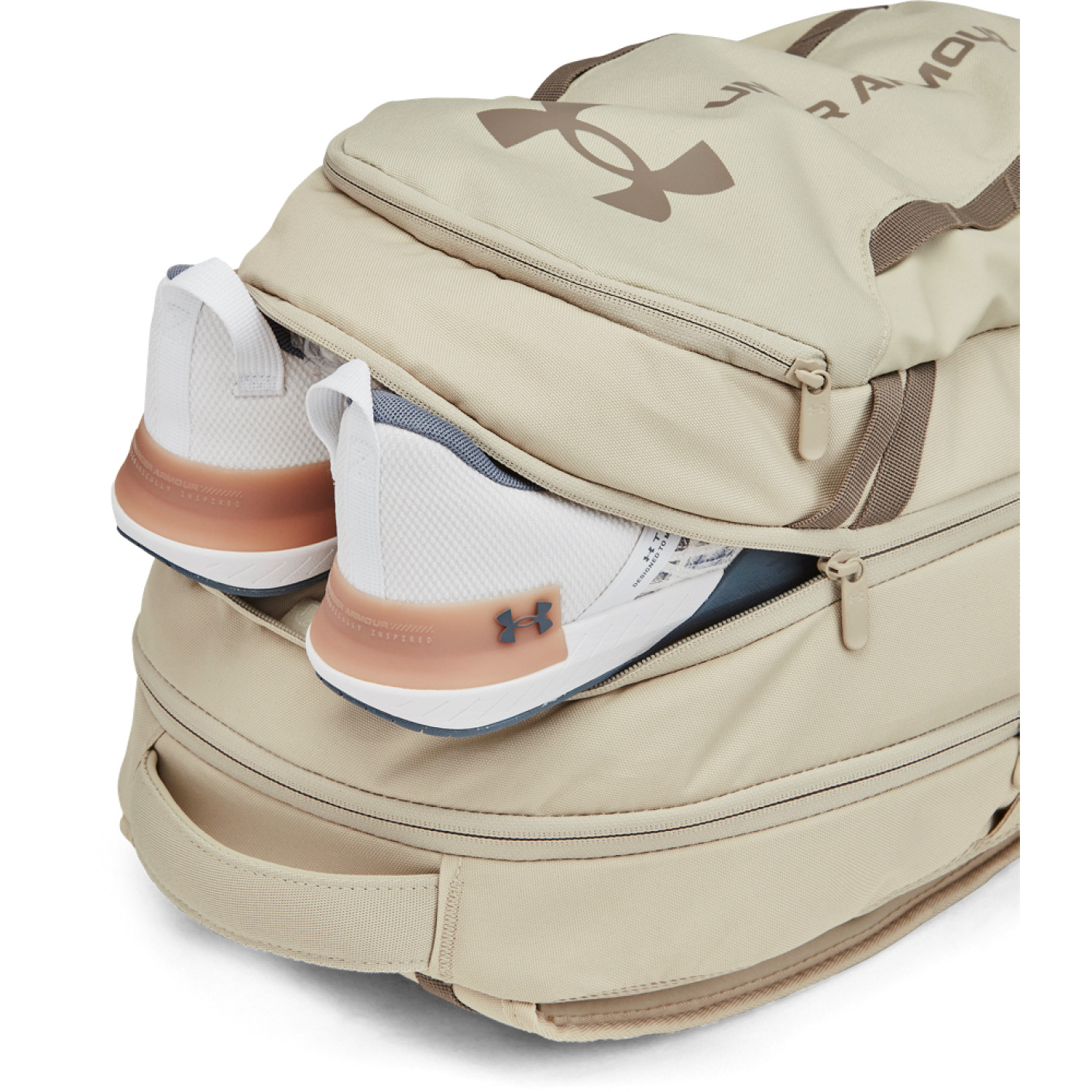 Under Armour Hustle 6.0 Rugzak Beige Lichtbruin