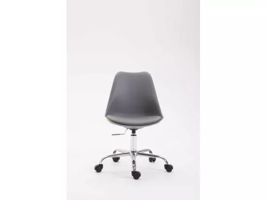 Chaise de bureau - Plastique & Métal chromé - Gris - Toulouse