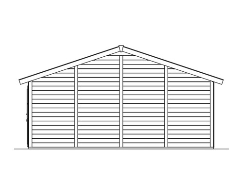 SKAN HOLZ Varberg 3 dubbele garage, 610 x 585 cm, leisteen