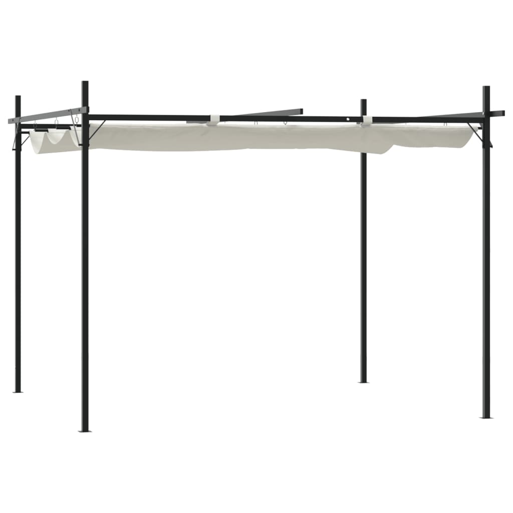 Pergola avec toit rétractable crème 295x292x230 cm