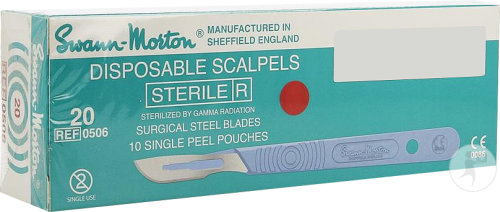 Swann Morton Scalpel Jetable Stérile Nr. 20 10 Pièces