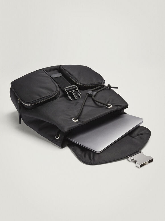Mochila de nylon - Preta