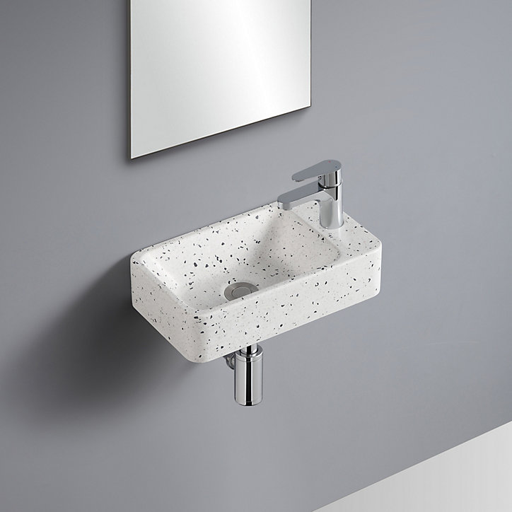 Lave-mains à suspendre en céramique rectangulaire terrazzo Savy