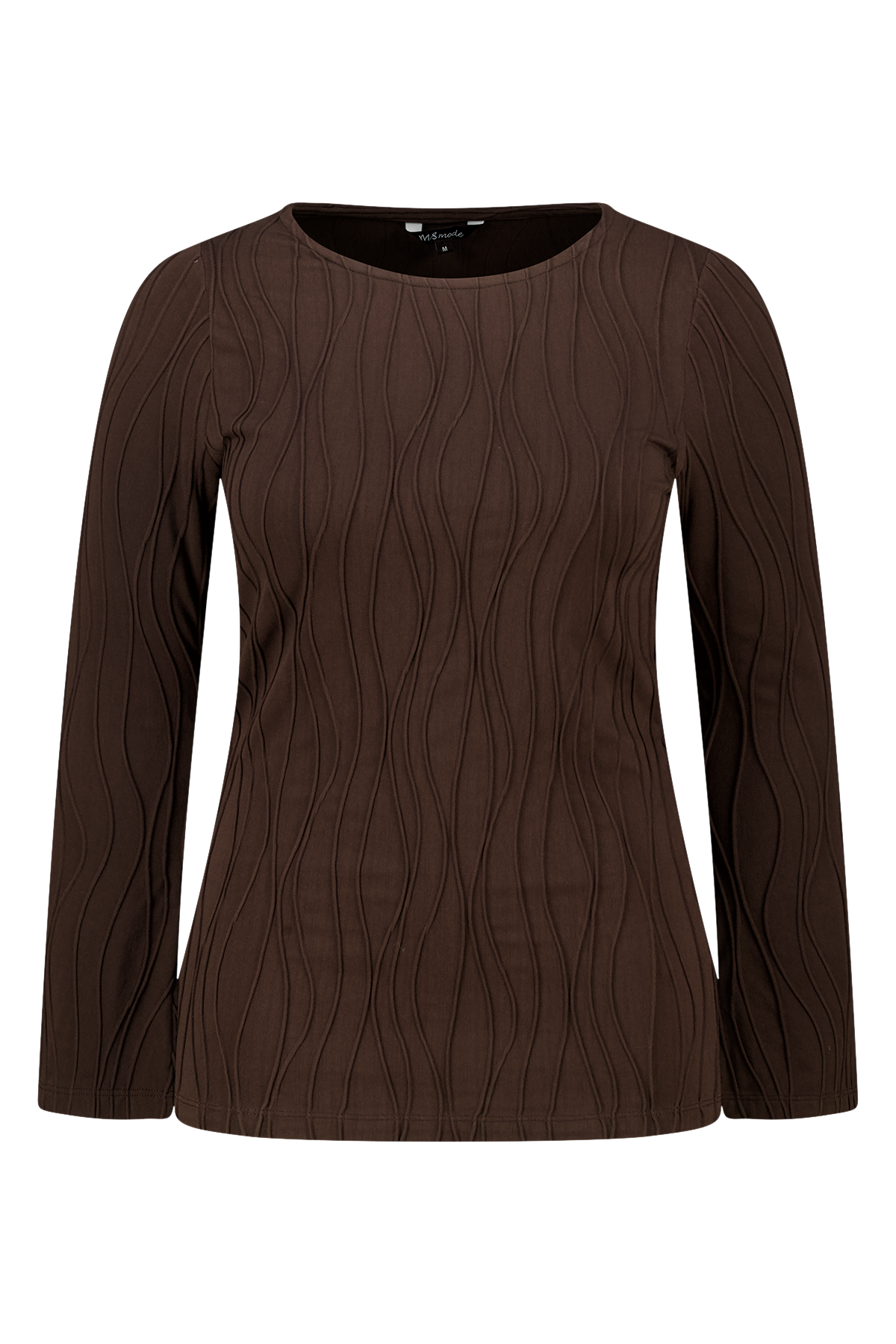 Aansluitende t-shirt met lange mouwen Donker bruin
