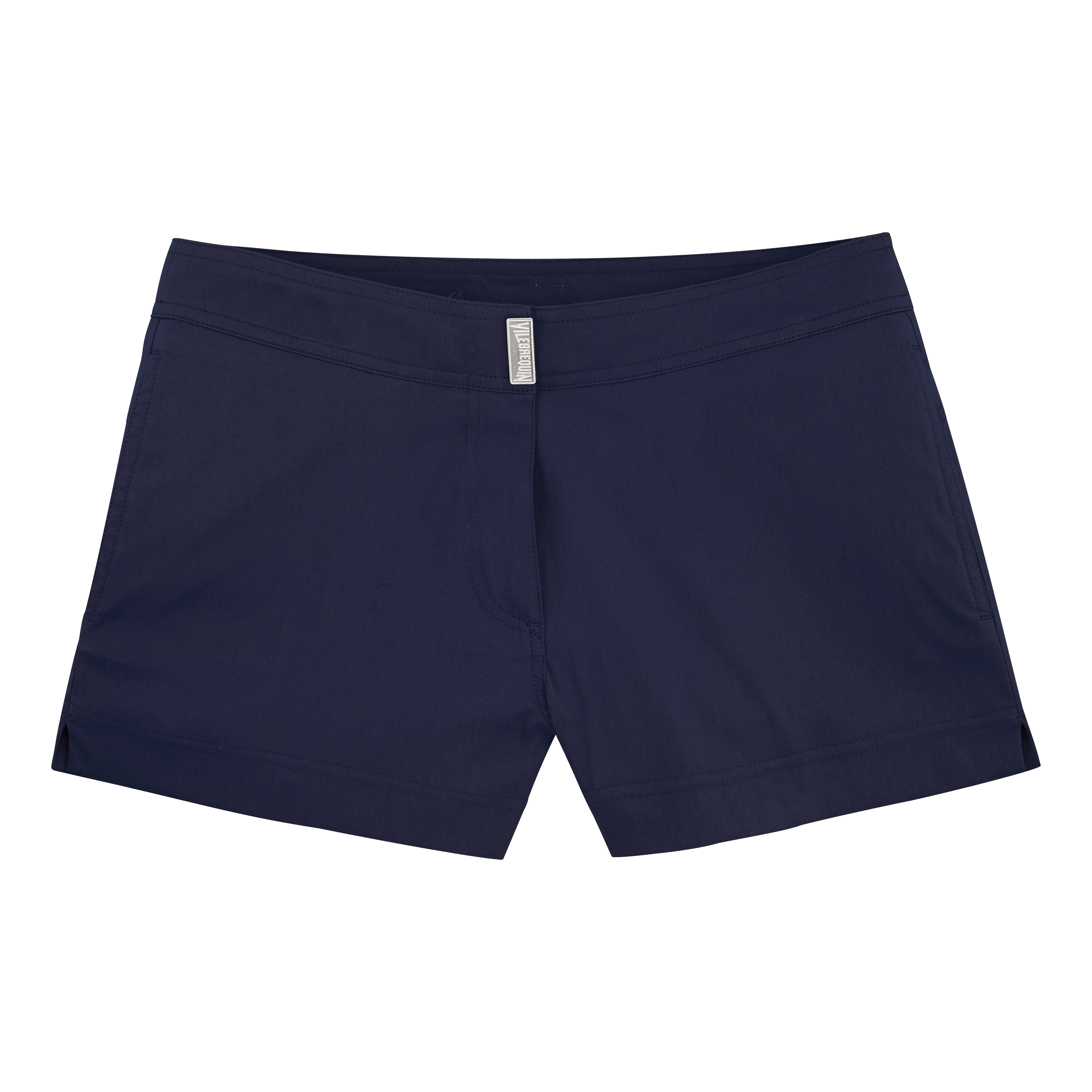 Shorty de Bain Stretch Ceinture Plate Femme Uni