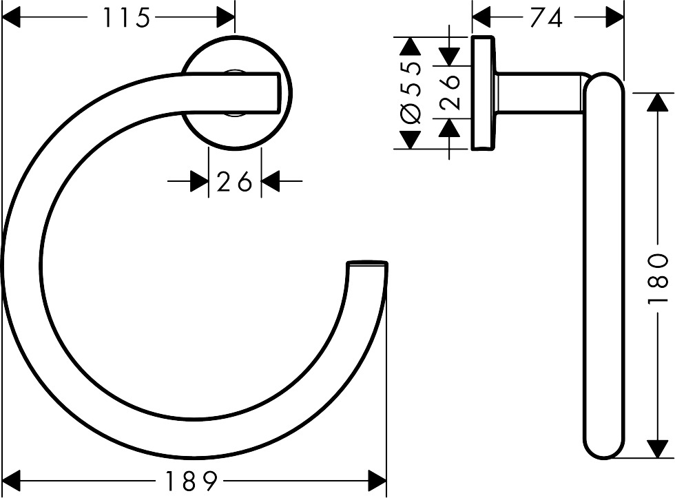 Hansgrohe Logis Universal handdoekring chroom