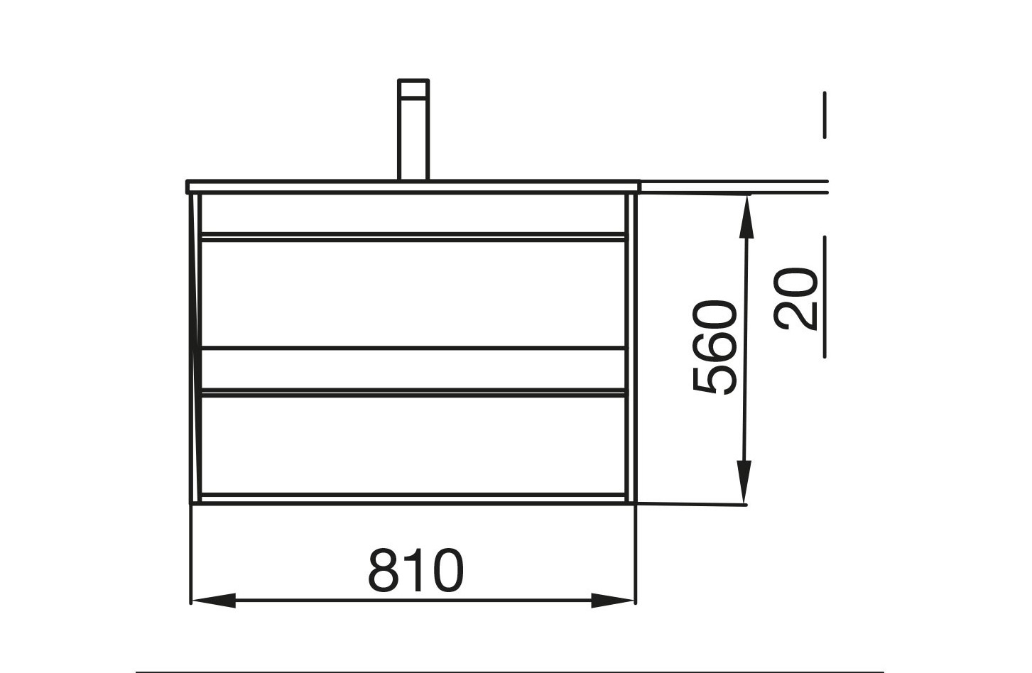 Muebles Resh badkamermeubel eiken 80cm met zwarte wastafel zonder kraangat