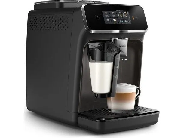 Philips Series 2300 EP2334 - Automatisk kaffemaskine med mælkeskummer - 15 bar - sort/skinnende kashmirgrå