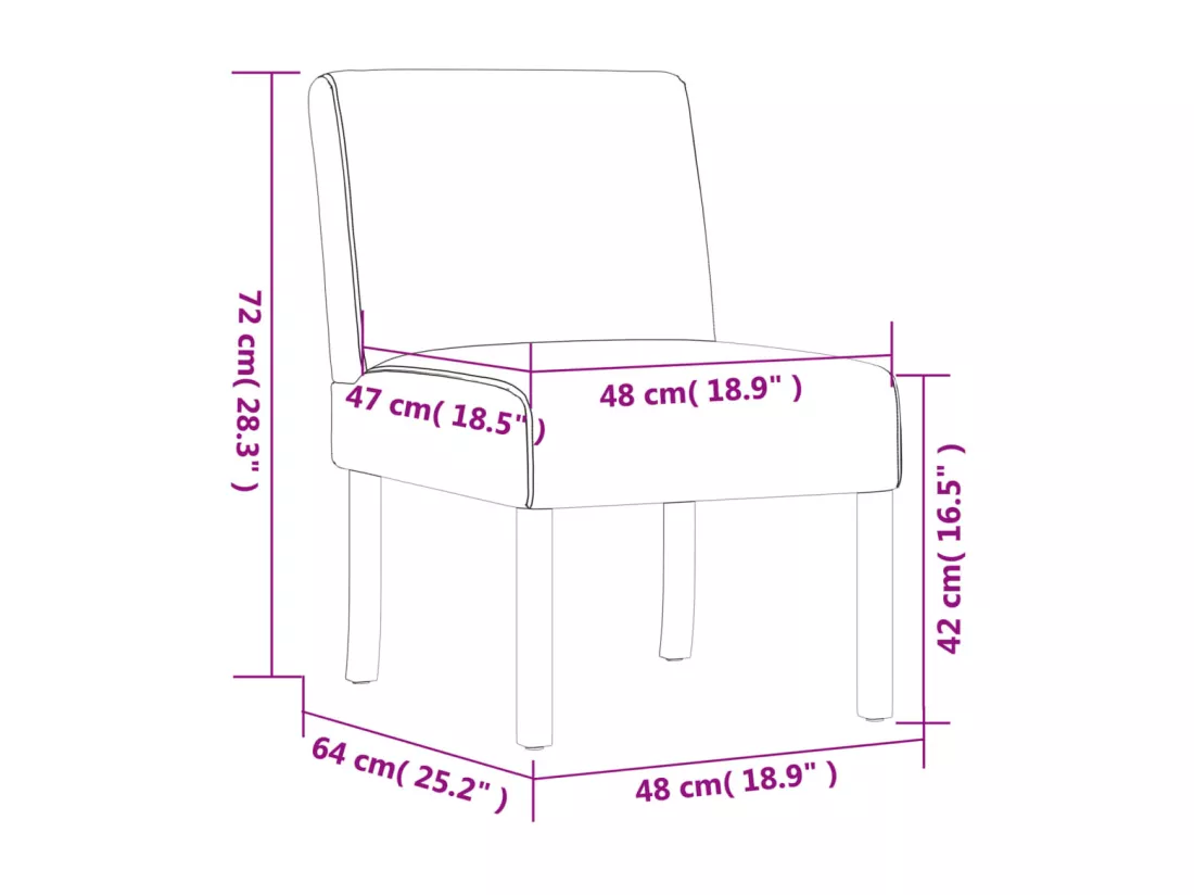 Fauteuil sans accoudoirs crème tissu