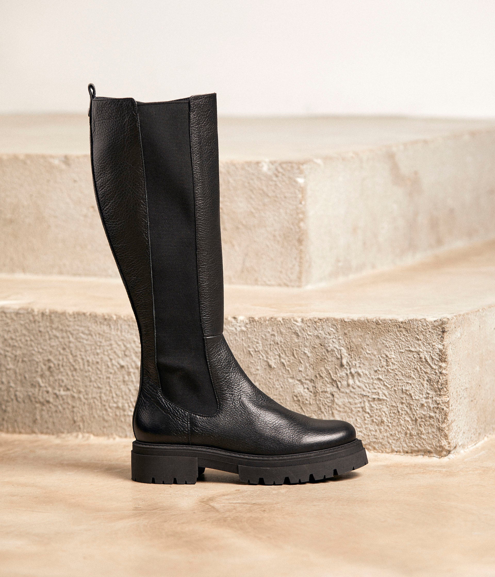 Bottes noires cuir Analisa