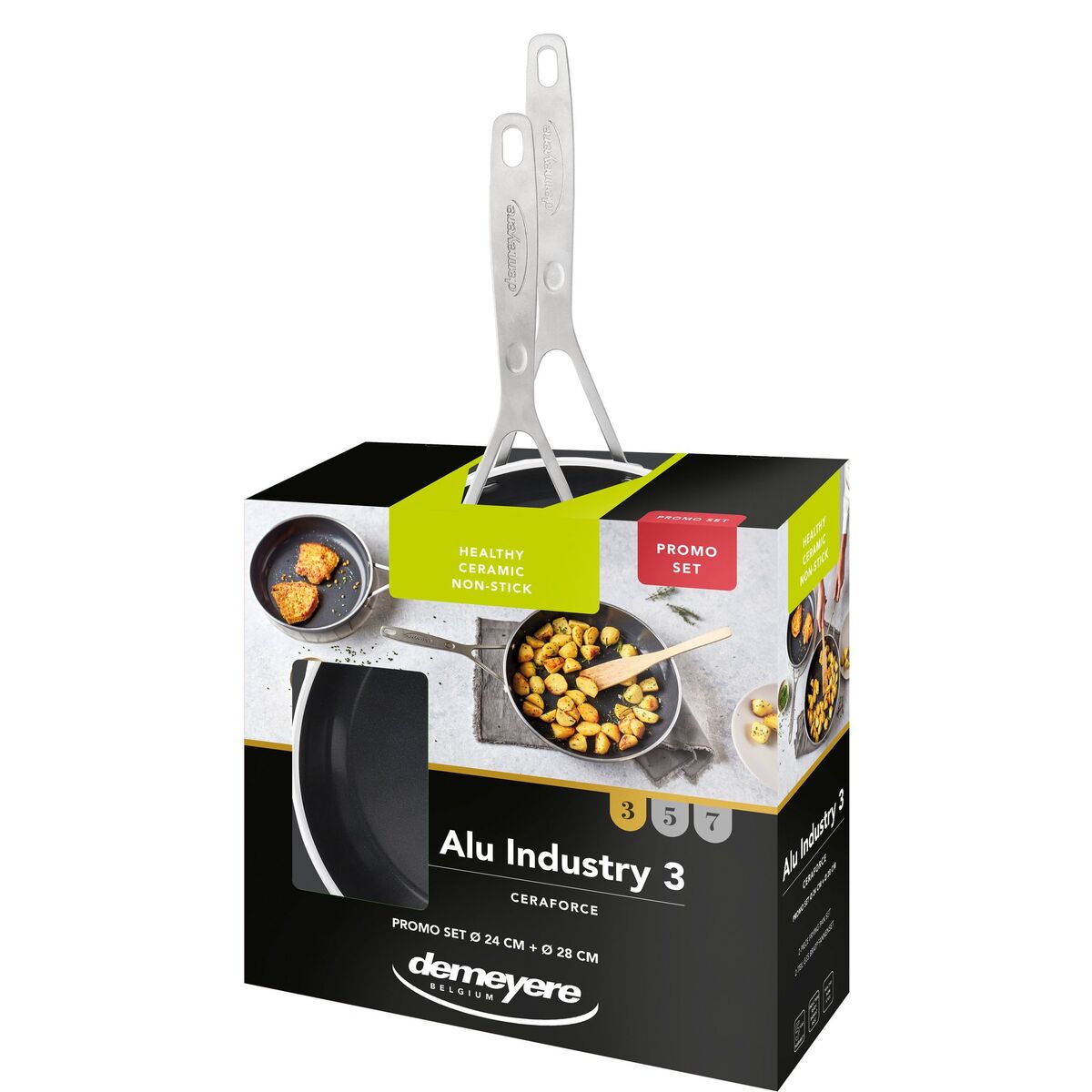Alu Industry 3 stekepannesett 24 + 28 cm