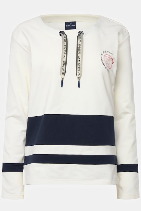 Sweatshirt, Streifen, Print, Rundhals, Langarm